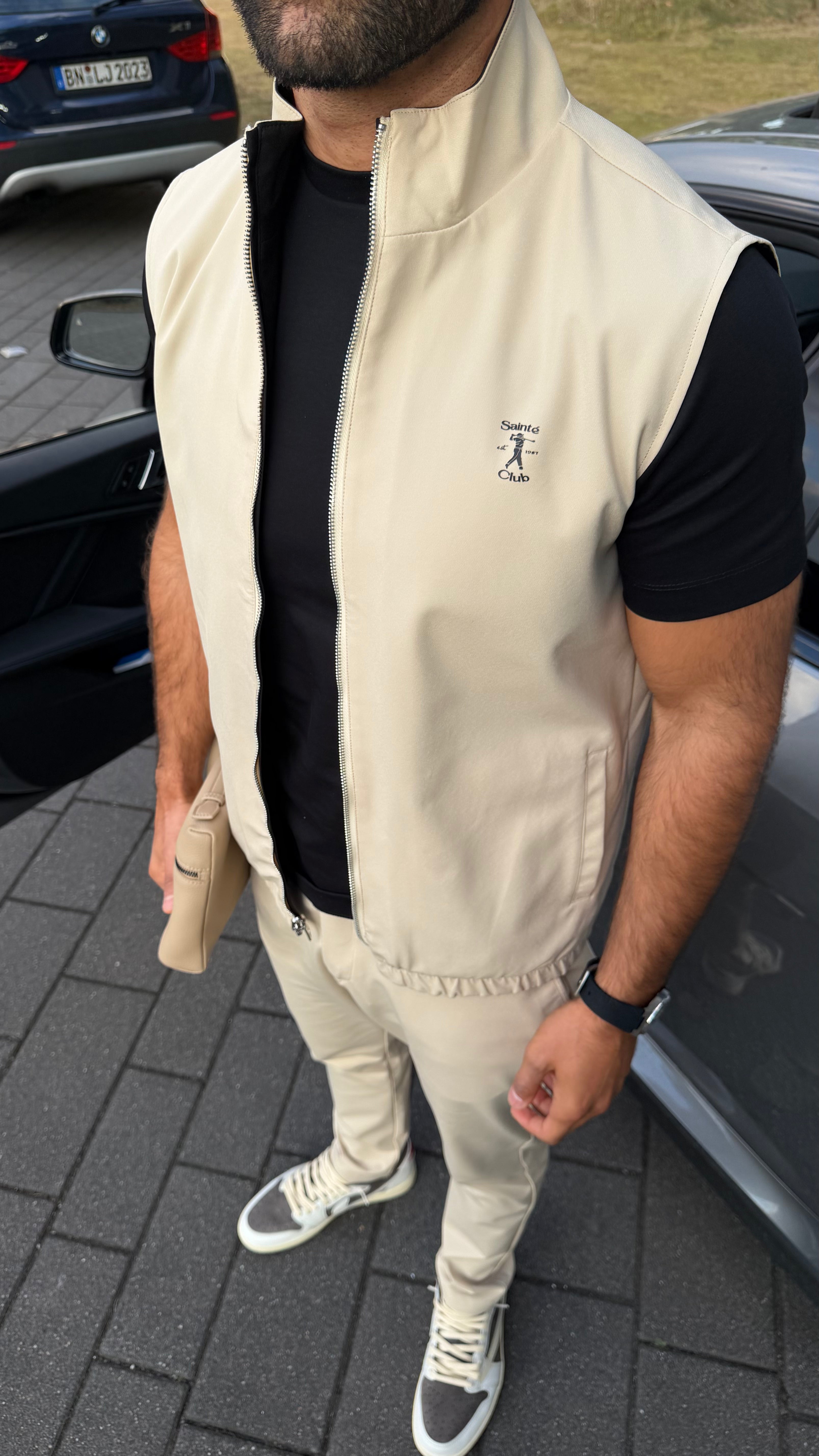 Sainté Club Black/Beige Reversible Travel Gillet