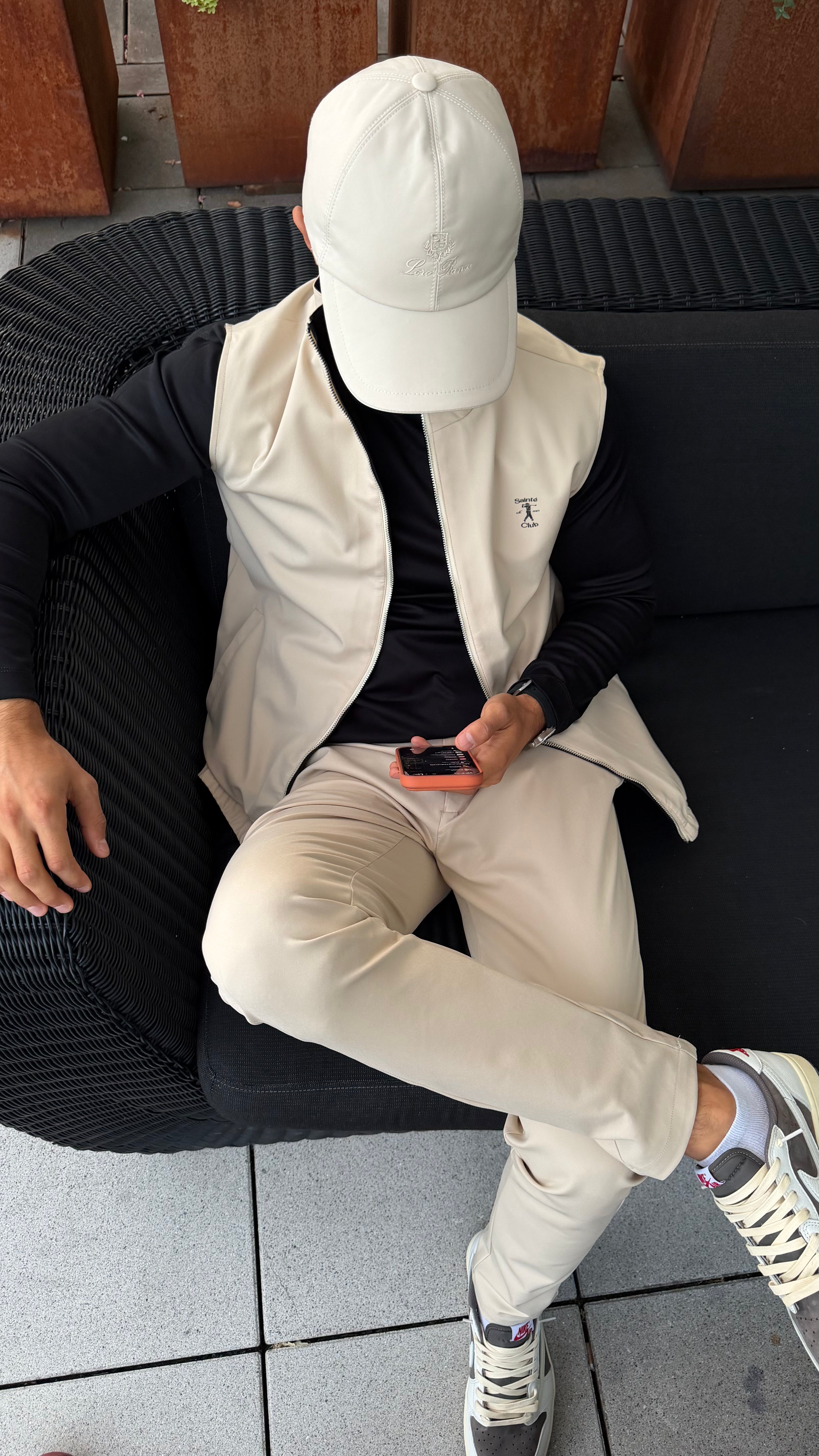 Sainté Club Black/Beige Reversible Travel Gillet